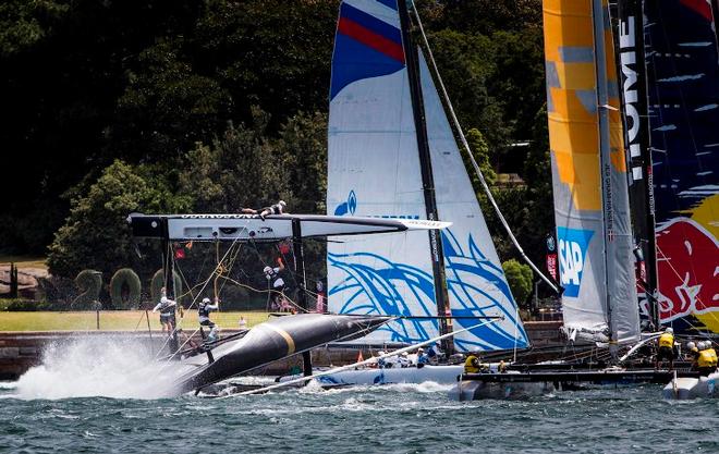 Fleet in action - 2015 Extreme Sailing Series © Lloyd Images